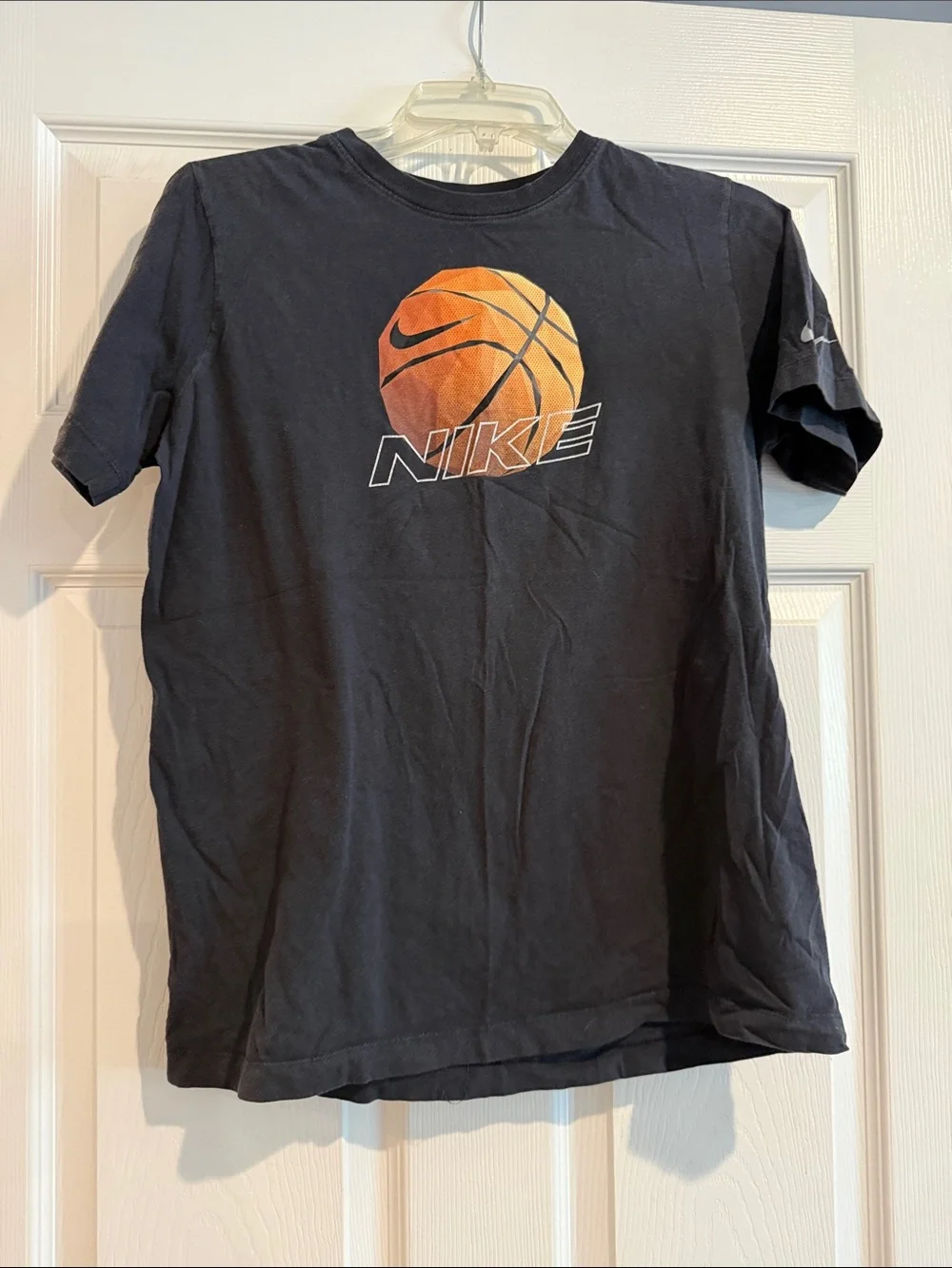 Nike Black T-Shirt with Orange Basketball Graphics